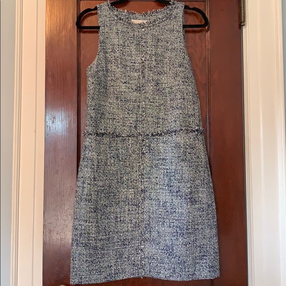 Michael Kors Navy & White Tweed Shift Dress